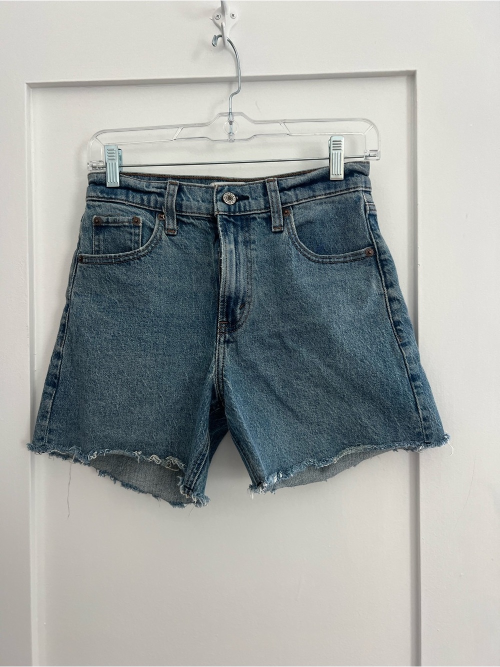 Abercrombie & Fitch Distressed Denim Shorts - Blue